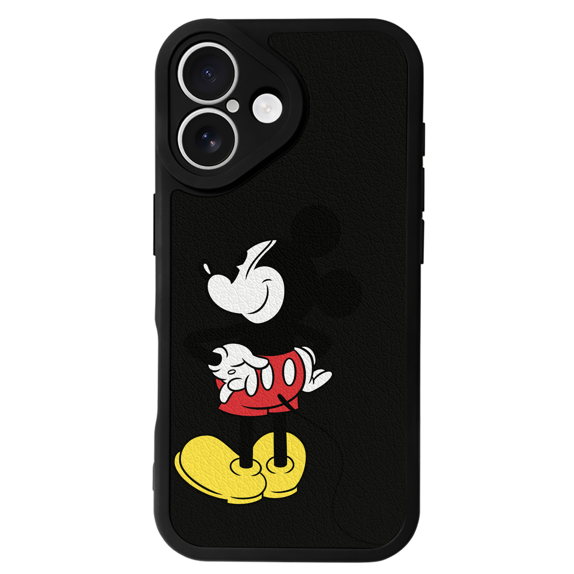 （画像用） ミッキーマウス Mickey Mouse 【iPhone 16シリーズ対応】シリコンスマホケース（レザー調） 材質：シリコン